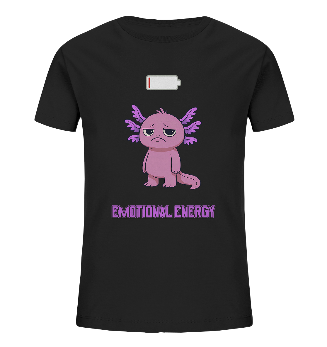 Emotional Energy – Axolotl mit leerem Akku (Pink) - Kids Organic Shirt