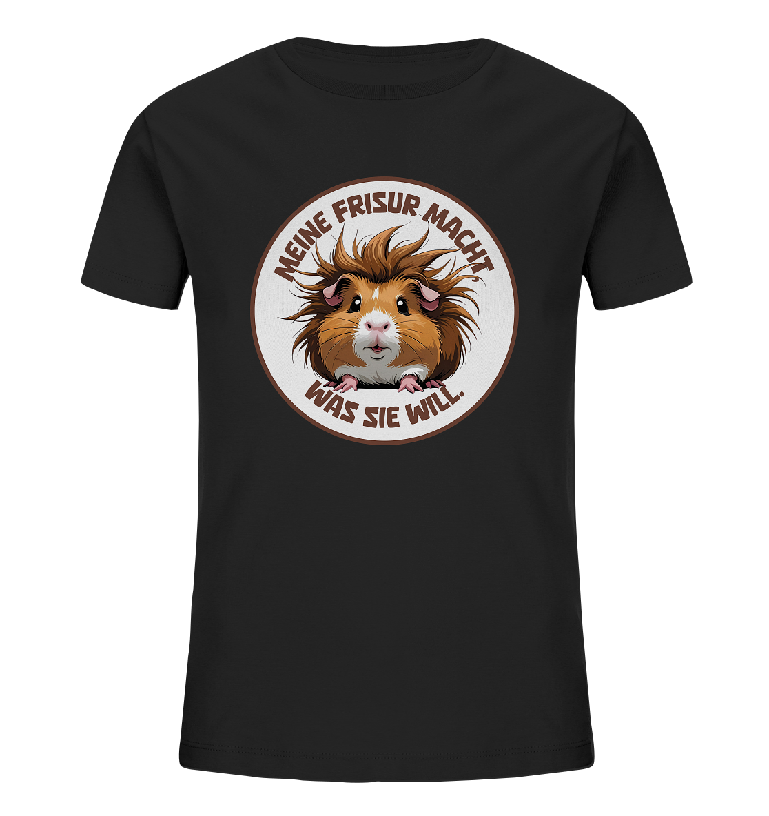 Meine Frisur macht, was sie will – Meerschweinchen (braun) - Kids Organic Shirt