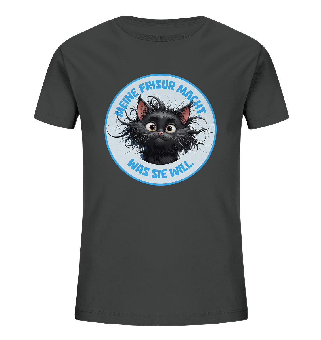 Meine Frisur macht, was sie will – Katze (blau) - Kids Organic Shirt