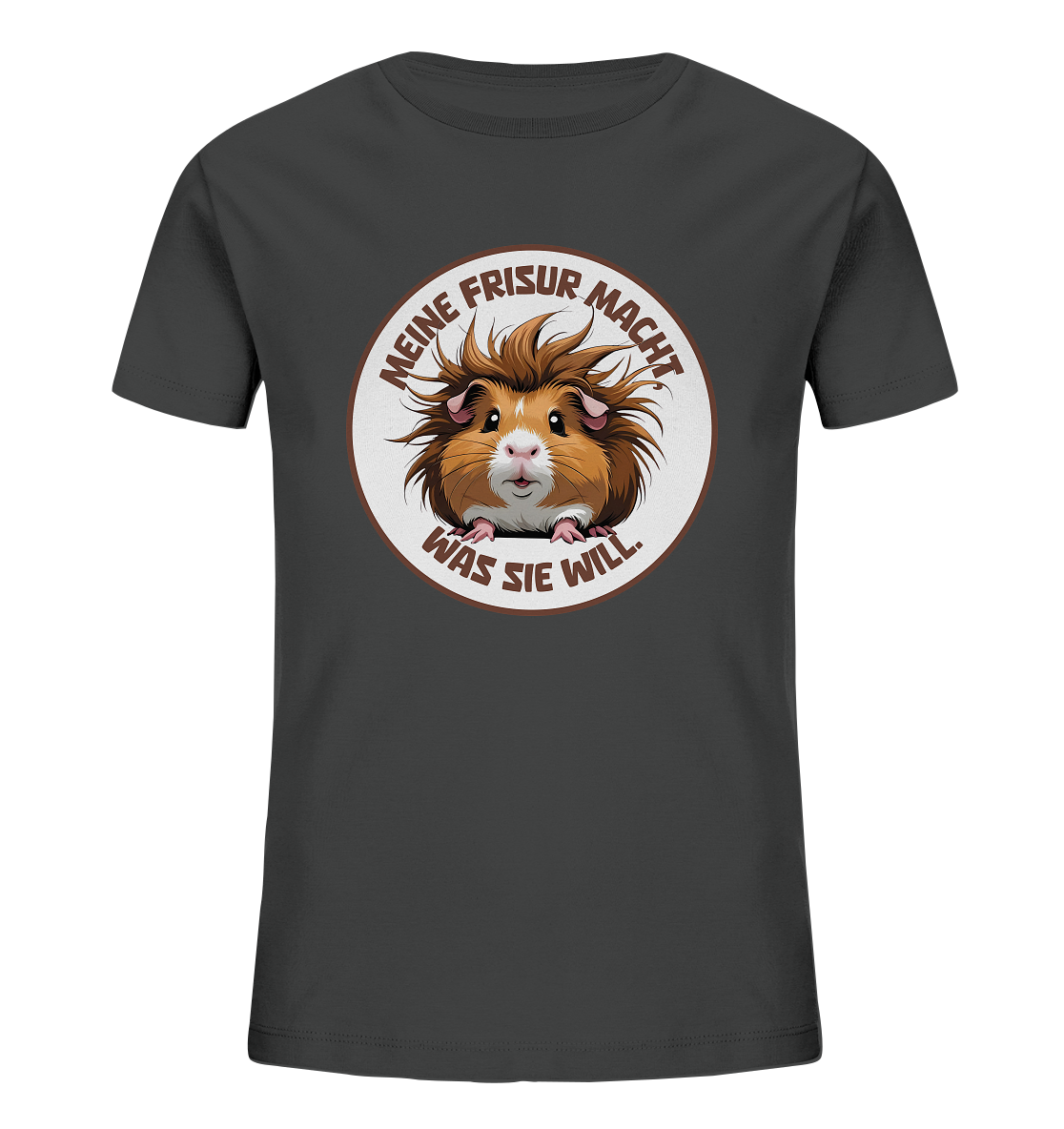 Meine Frisur macht, was sie will – Meerschweinchen (braun) - Kids Organic Shirt