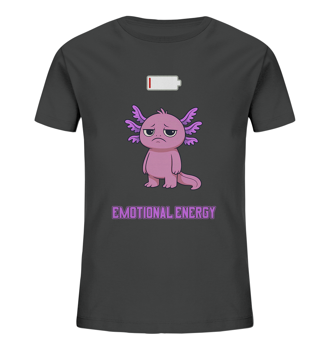 Emotional Energy – Axolotl mit leerem Akku (Pink) - Kids Organic Shirt