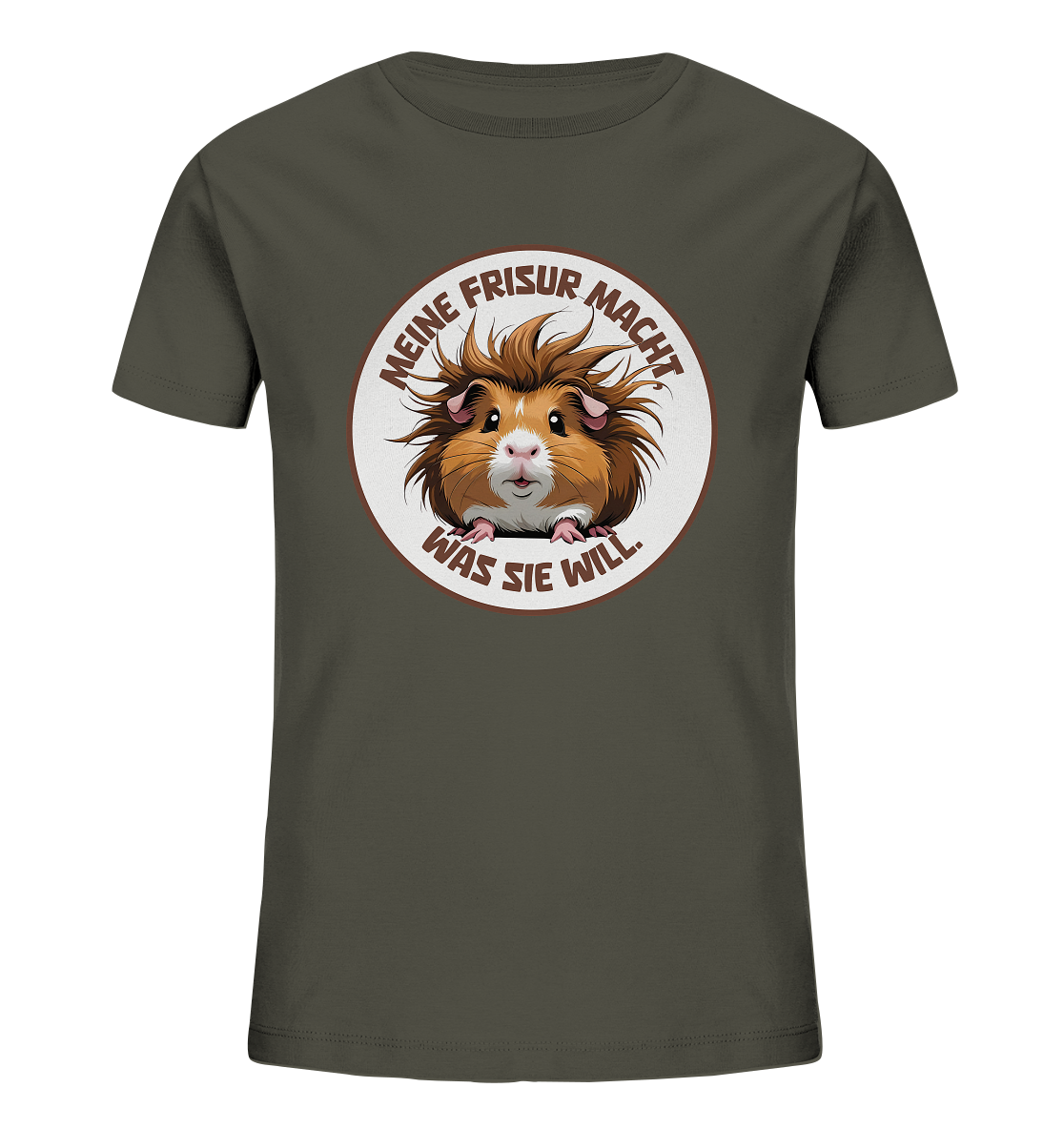 Meine Frisur macht, was sie will – Meerschweinchen (braun) - Kids Organic Shirt