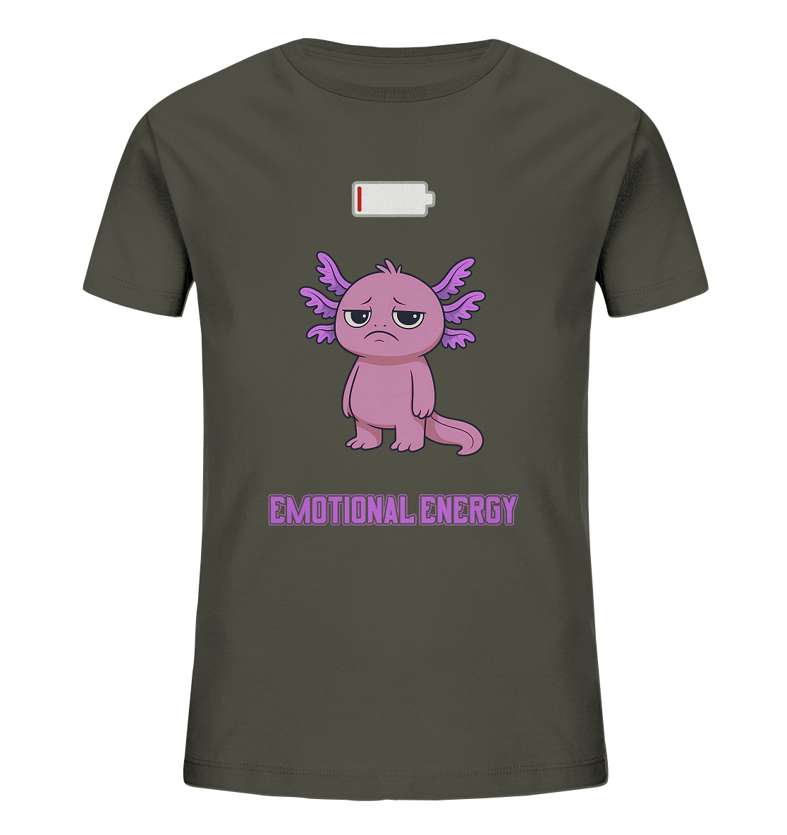 Emotional Energy – Axolotl mit leerem Akku (Pink) - Kids Organic Shirt