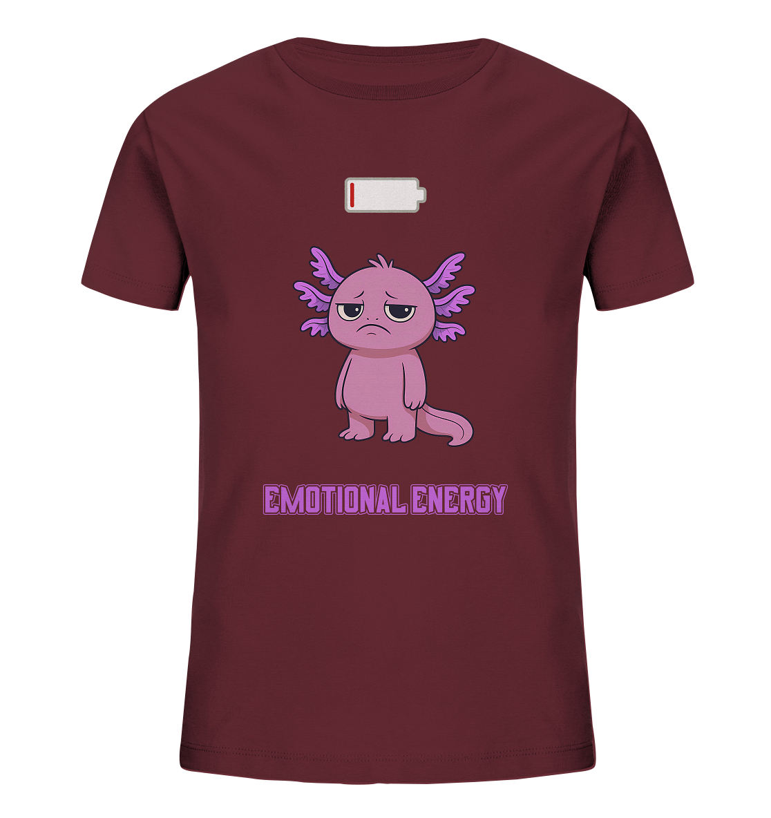 Emotional Energy – Axolotl mit leerem Akku (Pink) - Kids Organic Shirt