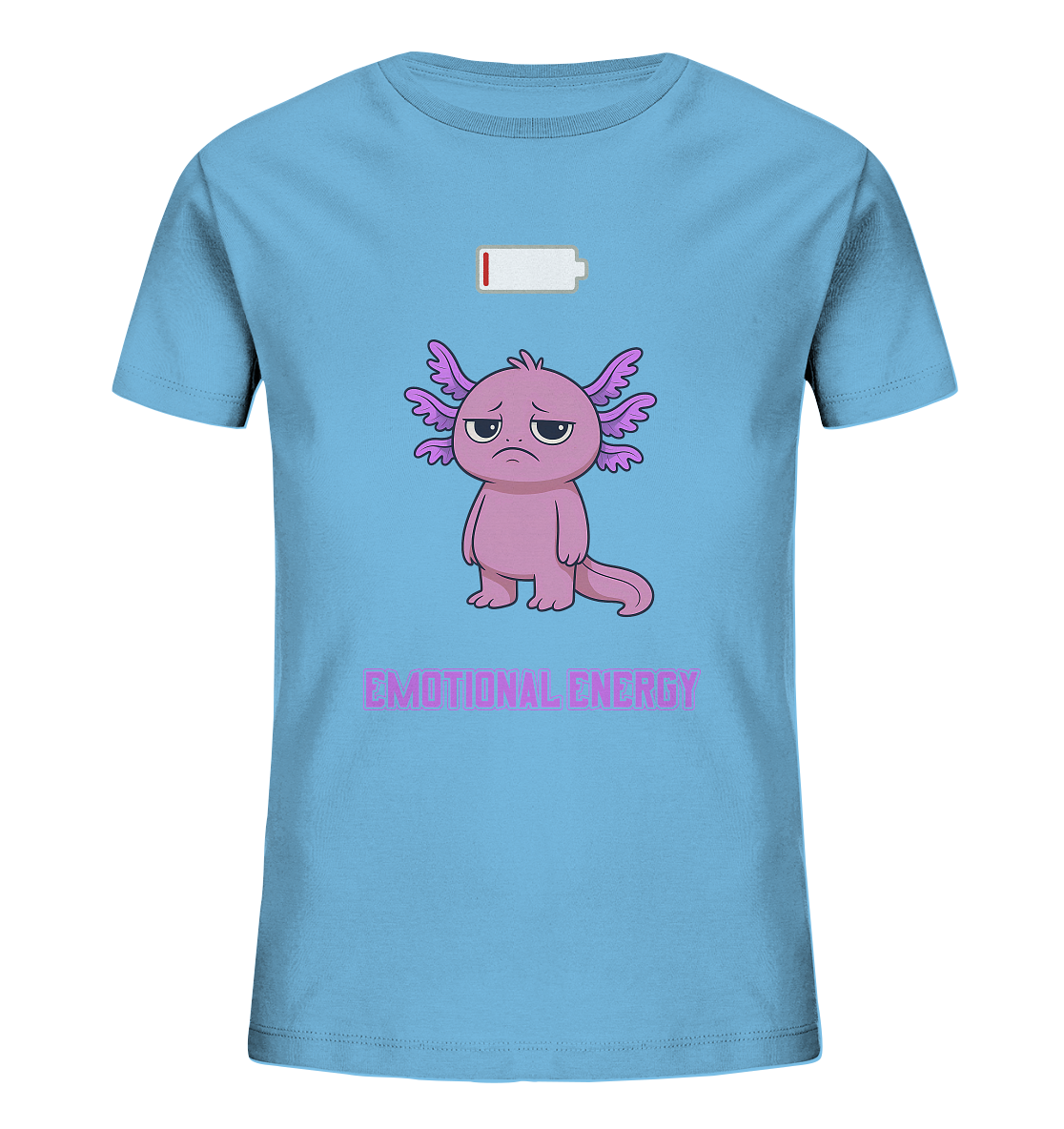 Emotional Energy – Axolotl mit leerem Akku (Pink) - Kids Organic Shirt