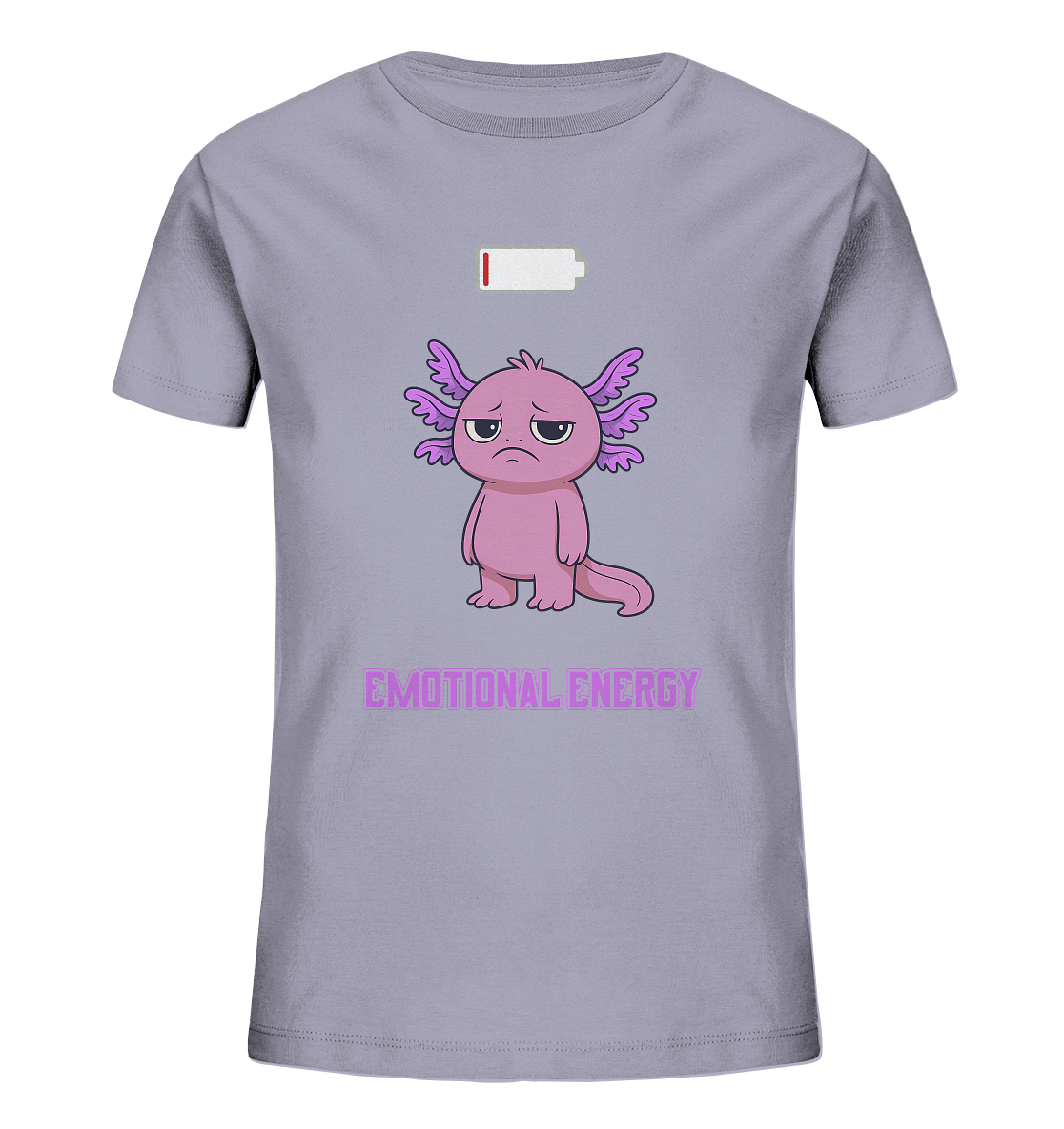 Emotional Energy – Axolotl mit leerem Akku (Pink) - Kids Organic Shirt