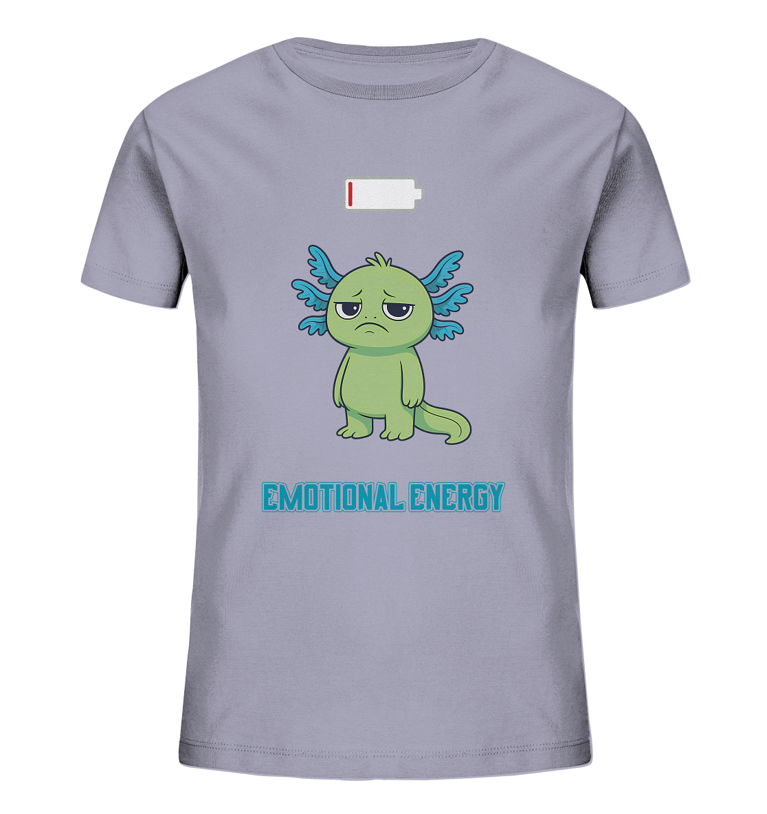 Emotional Energy – Axolotl mit leerem Akku (Grün) - Kids Organic Shirt
