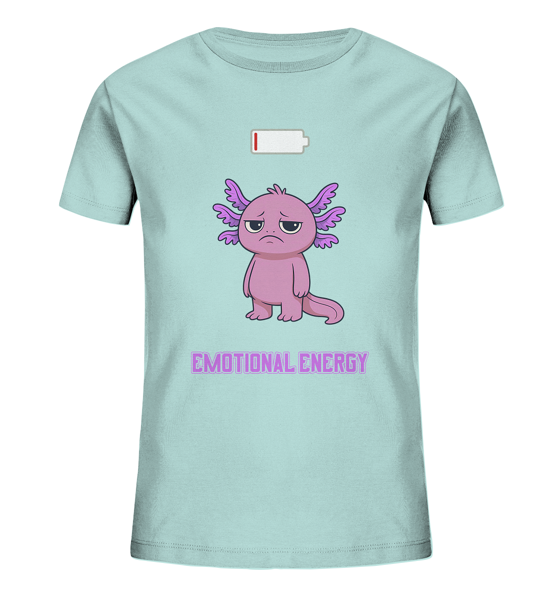 Emotional Energy – Axolotl mit leerem Akku (Pink) - Kids Organic Shirt