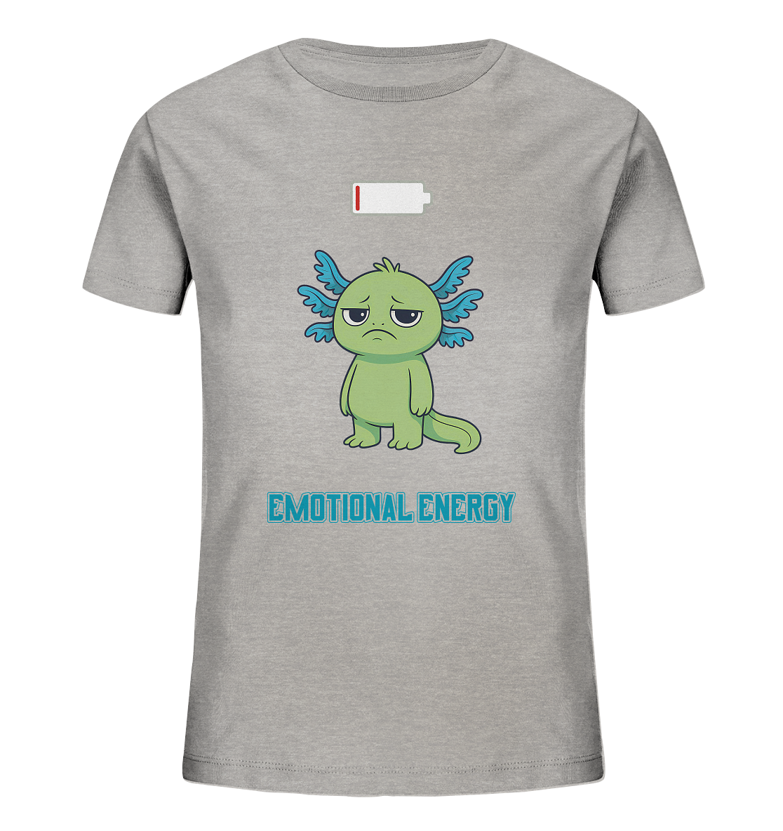 Emotional Energy – Axolotl mit leerem Akku (Grün) - Kids Organic Shirt