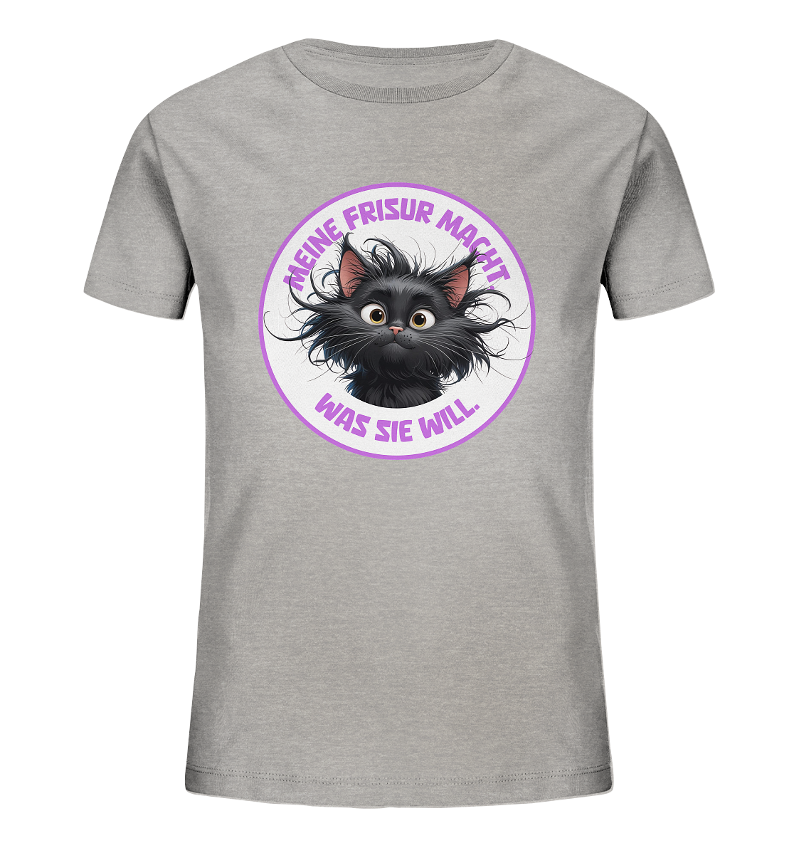Meine Frisur macht, was sie will – Katze (lila) - Kids Organic Shirt