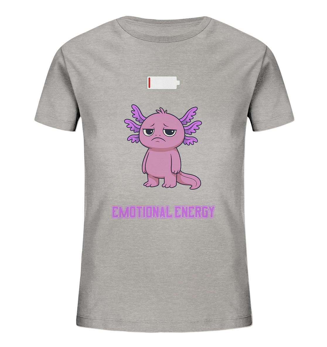 Emotional Energy – Axolotl mit leerem Akku (Pink) - Kids Organic Shirt