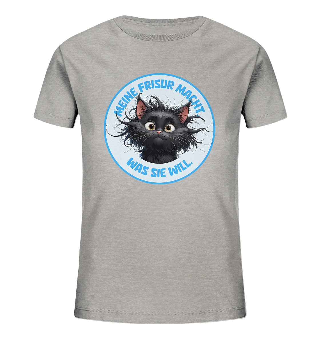Meine Frisur macht, was sie will – Katze (blau) - Kids Organic Shirt