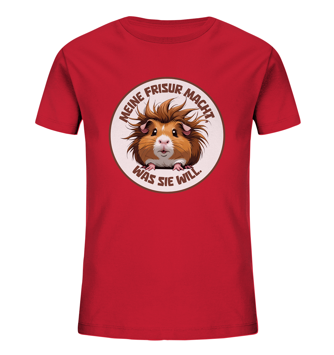 Meine Frisur macht, was sie will – Meerschweinchen (braun) - Kids Organic Shirt