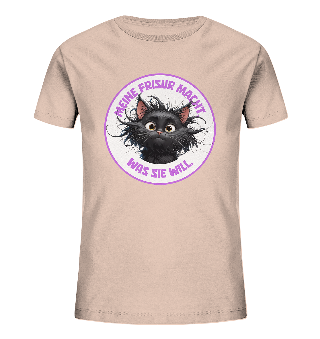 Meine Frisur macht, was sie will – Katze (lila) - Kids Organic Shirt