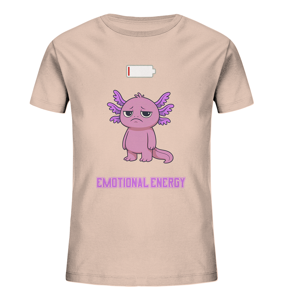 Emotional Energy – Axolotl mit leerem Akku (Pink) - Kids Organic Shirt