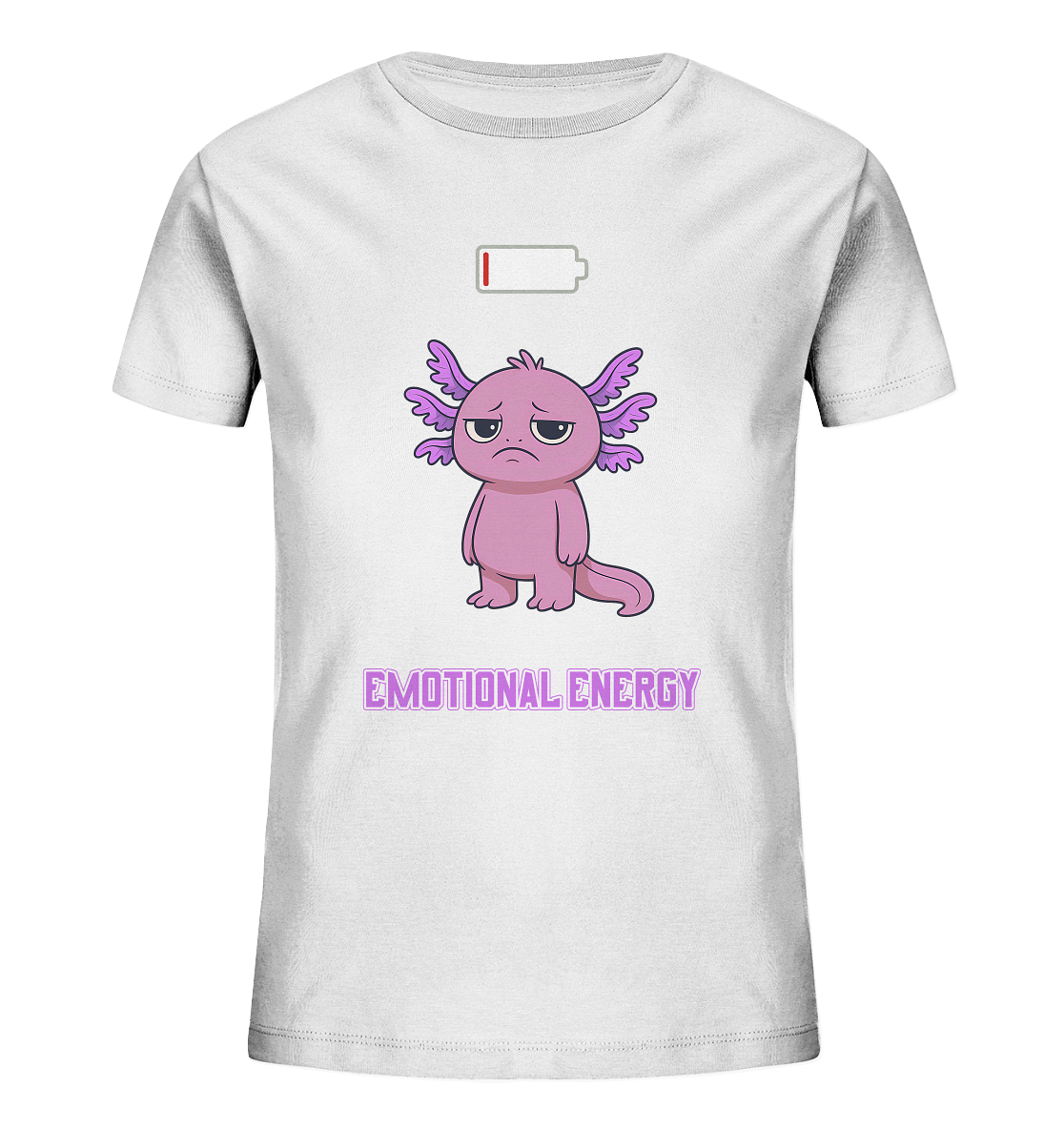 Emotional Energy – Axolotl mit leerem Akku (Pink) - Kids Organic Shirt