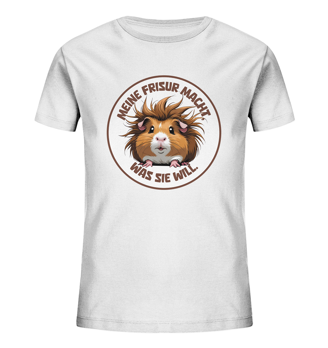 Meine Frisur macht, was sie will – Meerschweinchen (braun) - Kids Organic Shirt