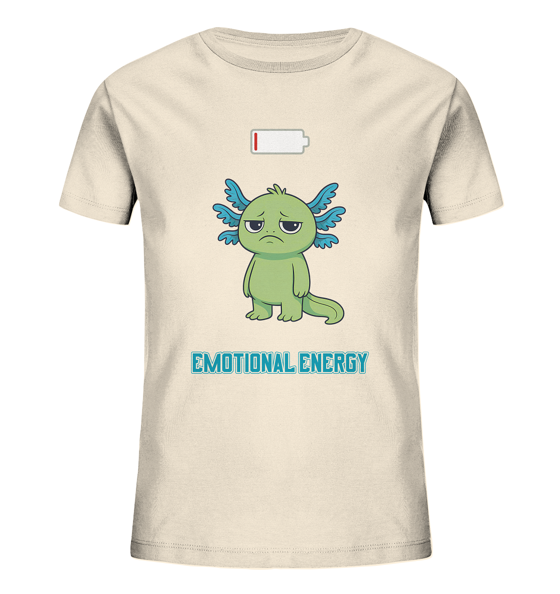 Emotional Energy – Axolotl mit leerem Akku (Grün) - Kids Organic Shirt