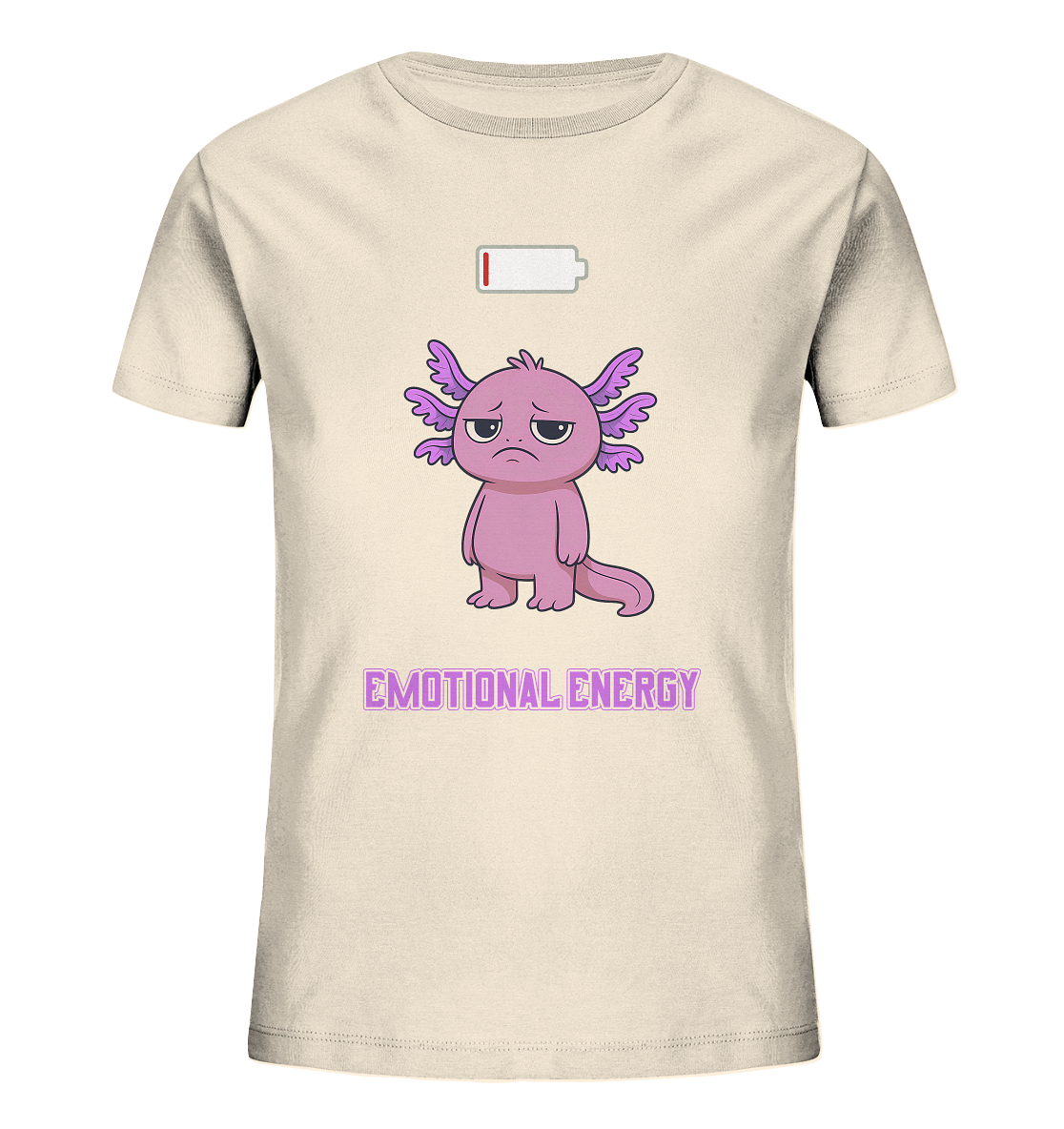 Emotional Energy – Axolotl mit leerem Akku (Pink) - Kids Organic Shirt