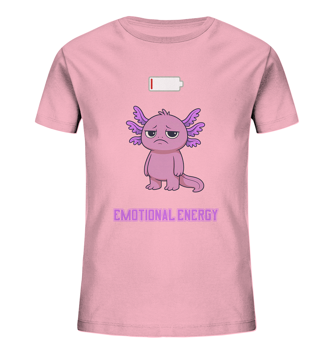 Emotional Energy – Axolotl mit leerem Akku (Pink) - Kids Organic Shirt