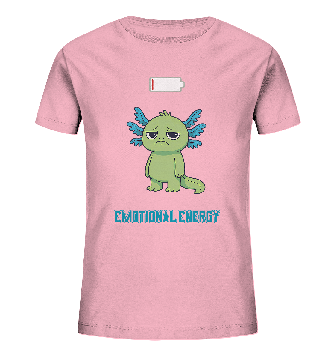 Emotional Energy – Axolotl mit leerem Akku (Grün) - Kids Organic Shirt