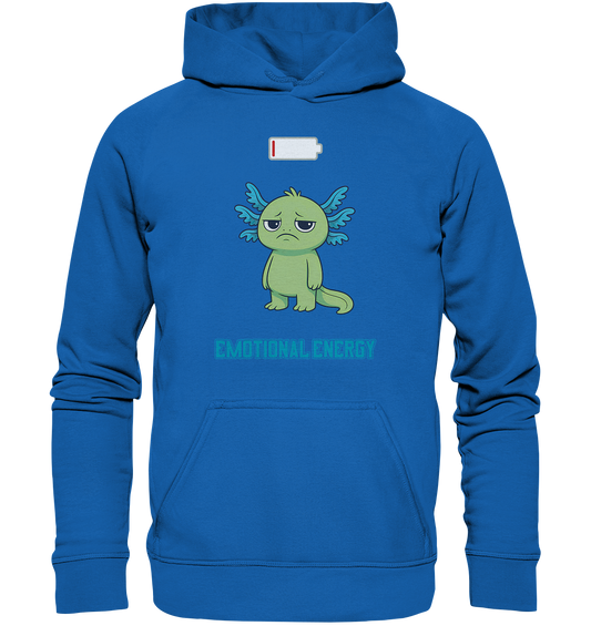 Emotional Energy – Axolotl mit leerem Akku (Grün) - Kids Premium Hoodie