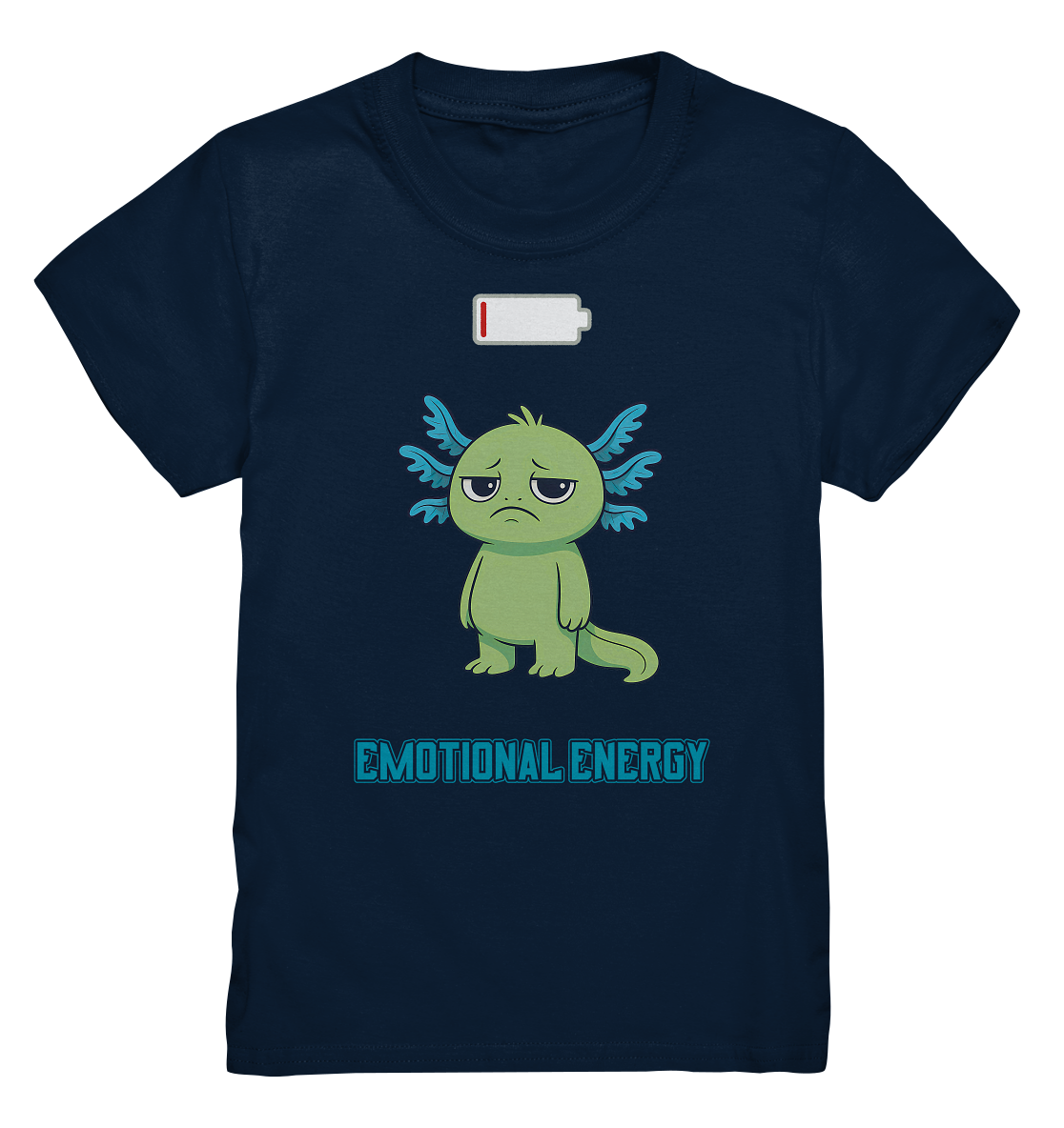 Emotional Energy – Axolotl mit leerem Akku (Grün) - Kids Premium Shirt