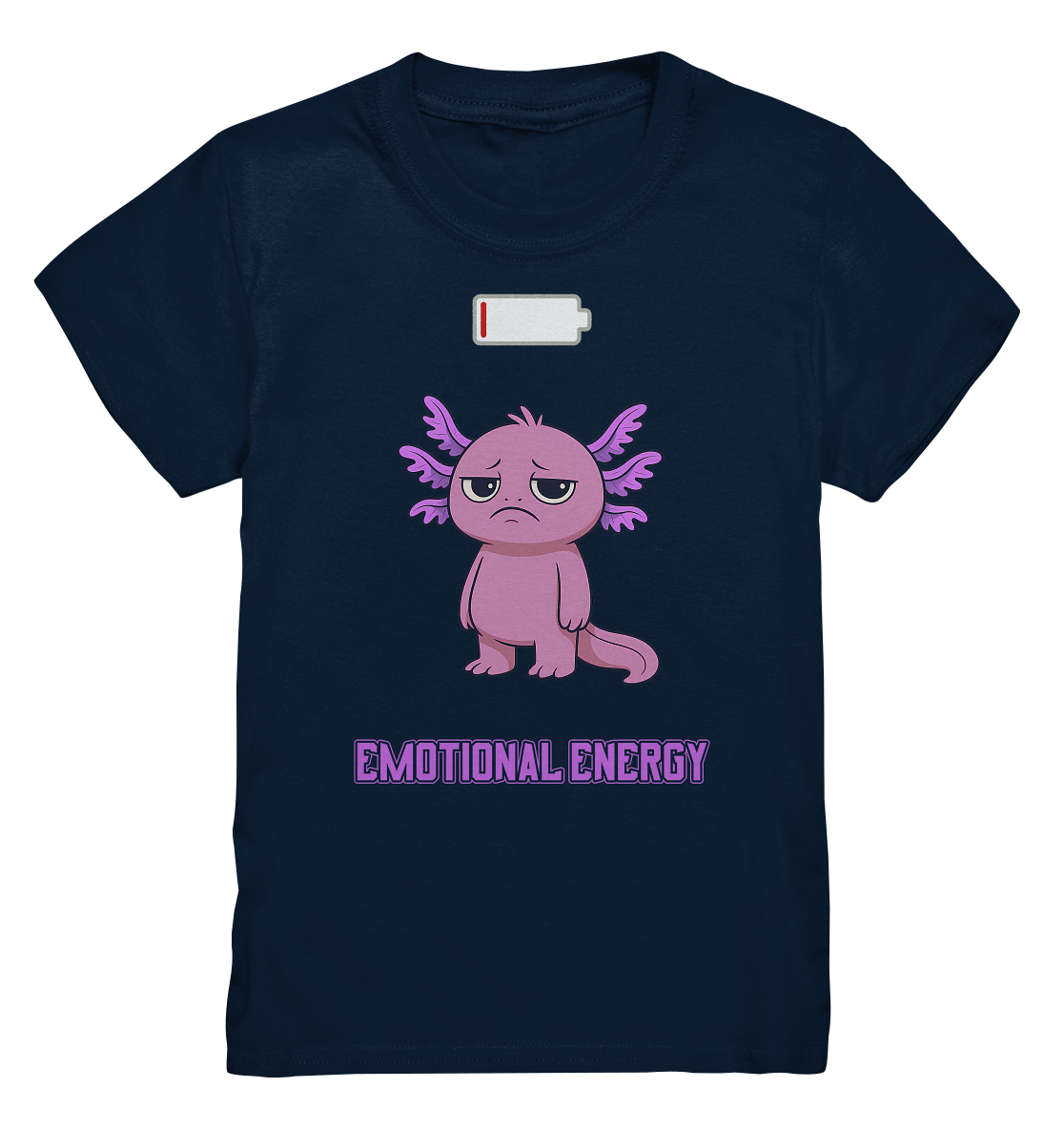 Emotional Energy – Axolotl mit leerem Akku (Pink) - Kids Premium Shirt