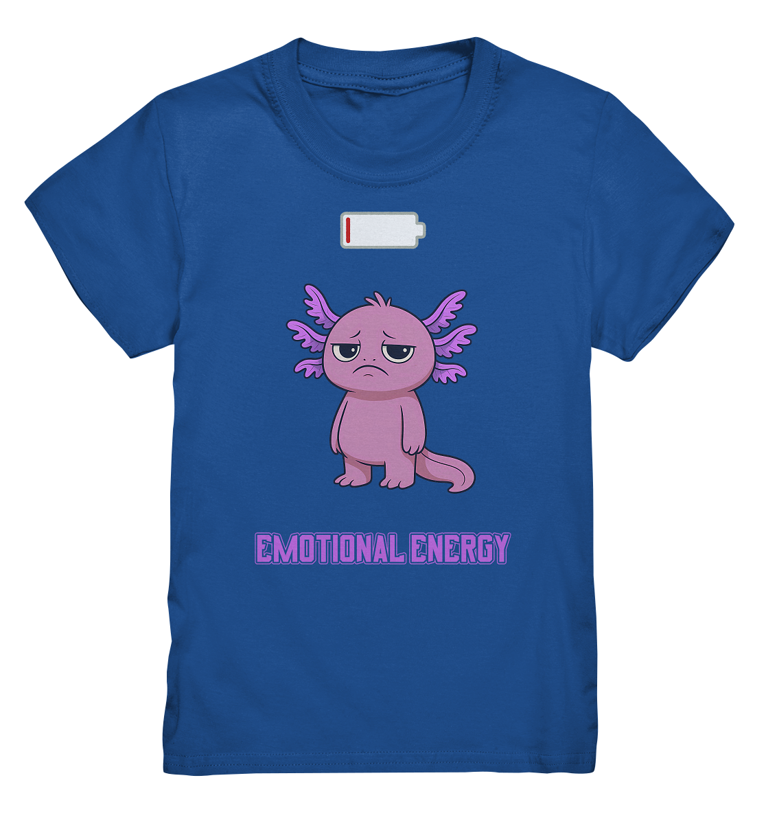 Emotional Energy – Axolotl mit leerem Akku (Pink) - Kids Premium Shirt