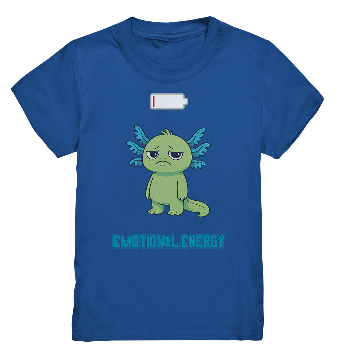 Emotional Energy – Axolotl mit leerem Akku (Grün) - Kids Premium Shirt