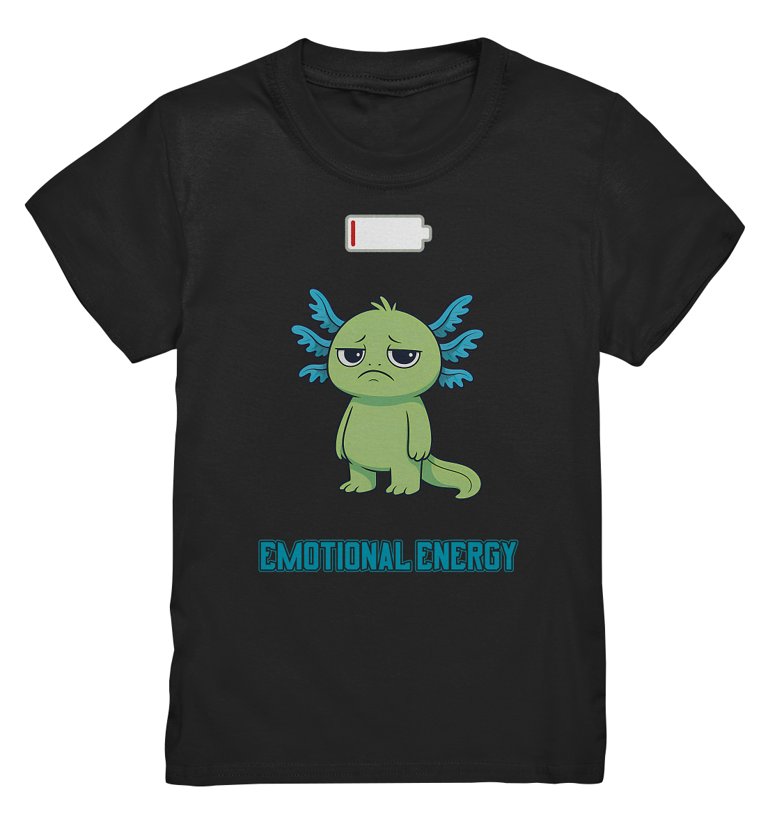 Emotional Energy – Axolotl mit leerem Akku (Grün) - Kids Premium Shirt
