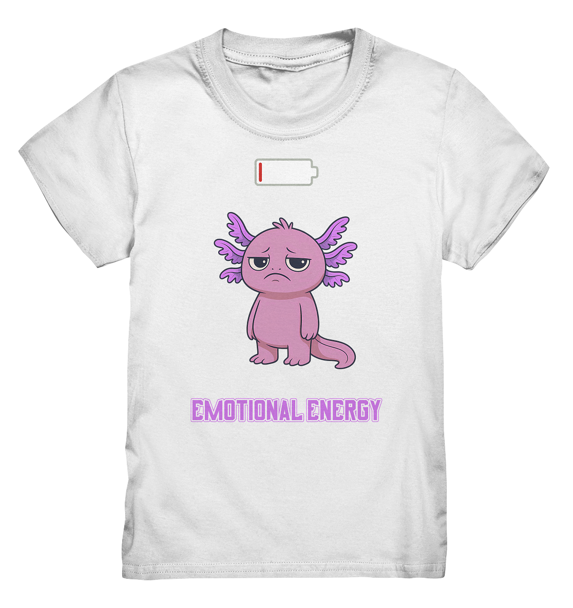 Emotional Energy – Axolotl mit leerem Akku (Pink) - Kids Premium Shirt