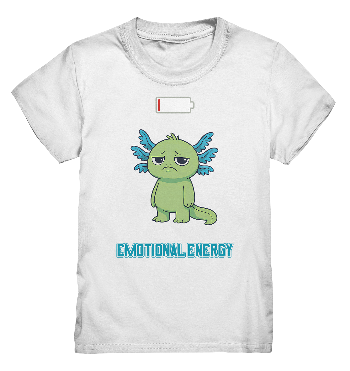 Emotional Energy – Axolotl mit leerem Akku (Grün) - Kids Premium Shirt