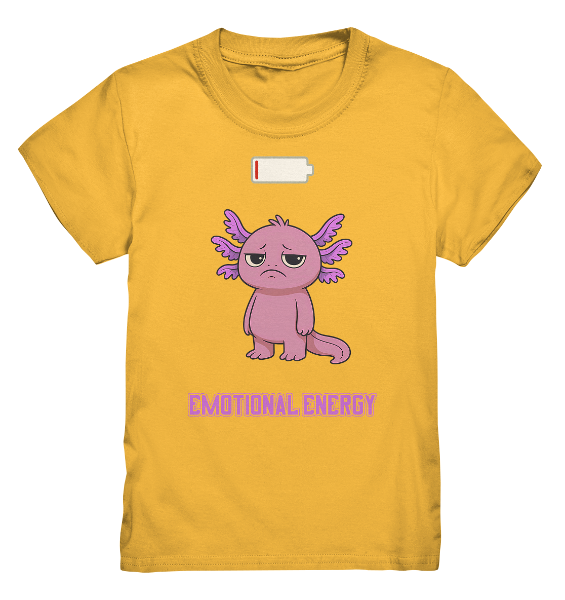 Emotional Energy – Axolotl mit leerem Akku (Pink) - Kids Premium Shirt