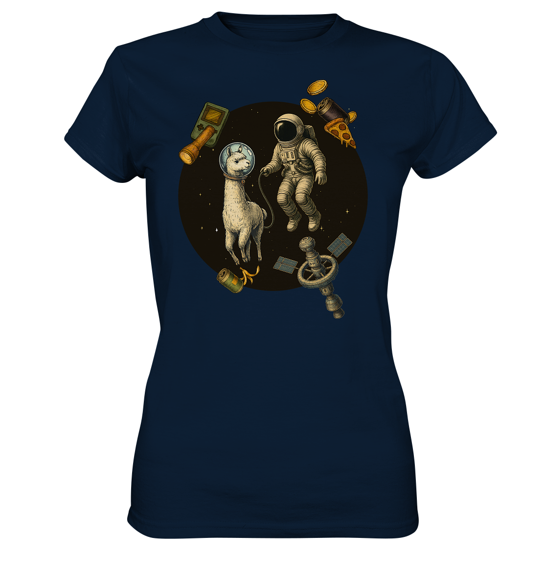 Spacewalk Gone Weird – Astronaut mit Lama - Ladies Premium Shirt
