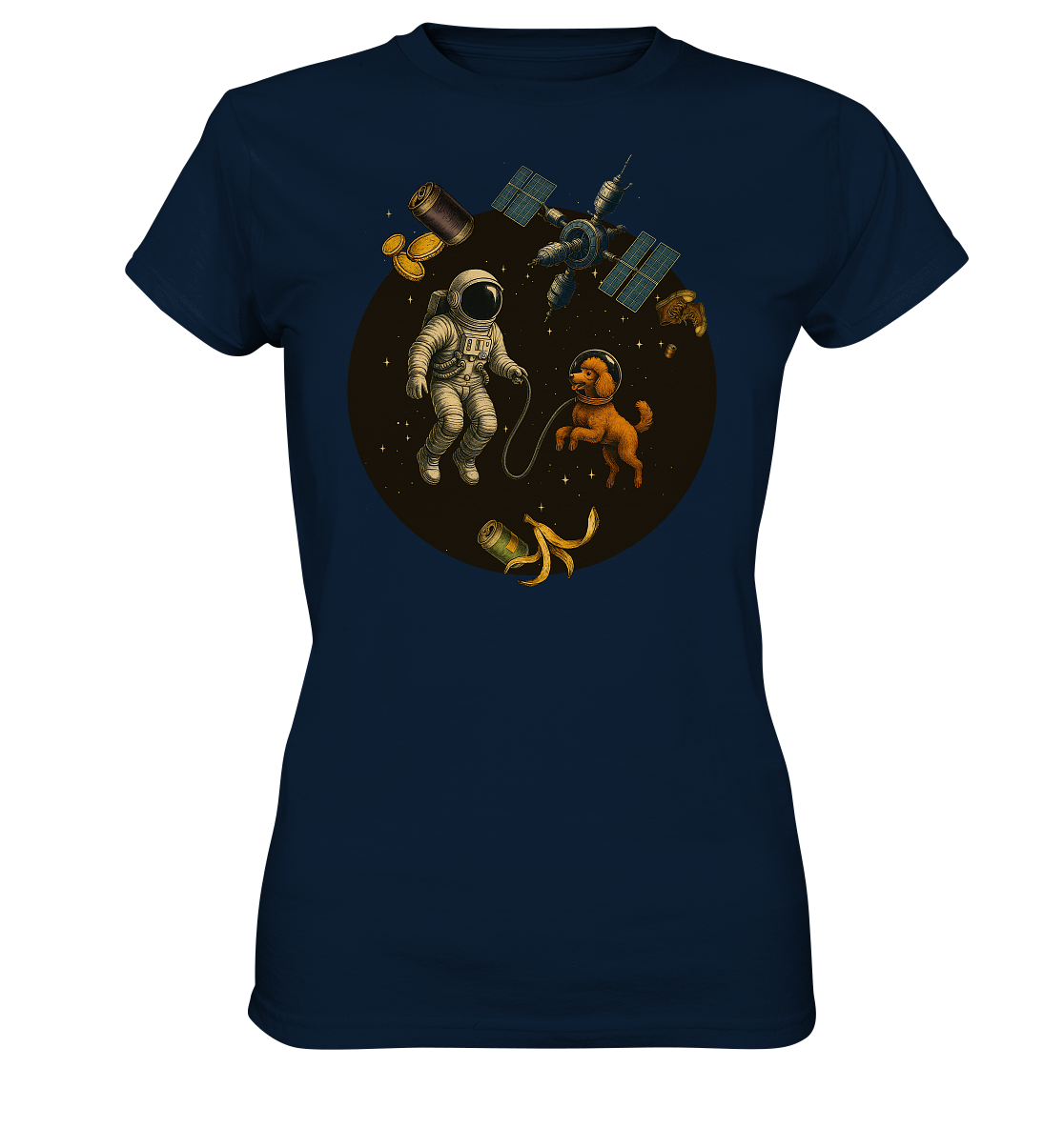 Poodle in Space – Astronautenspaziergang der Extraklasse - Ladies Premium Shirt