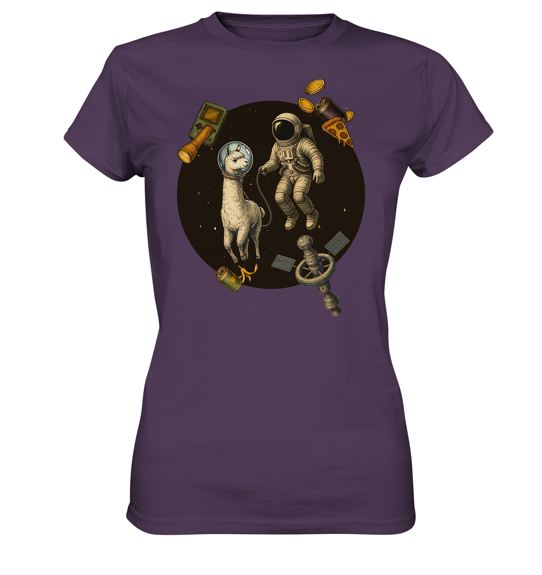 Spacewalk Gone Weird – Astronaut mit Lama - Ladies Premium Shirt
