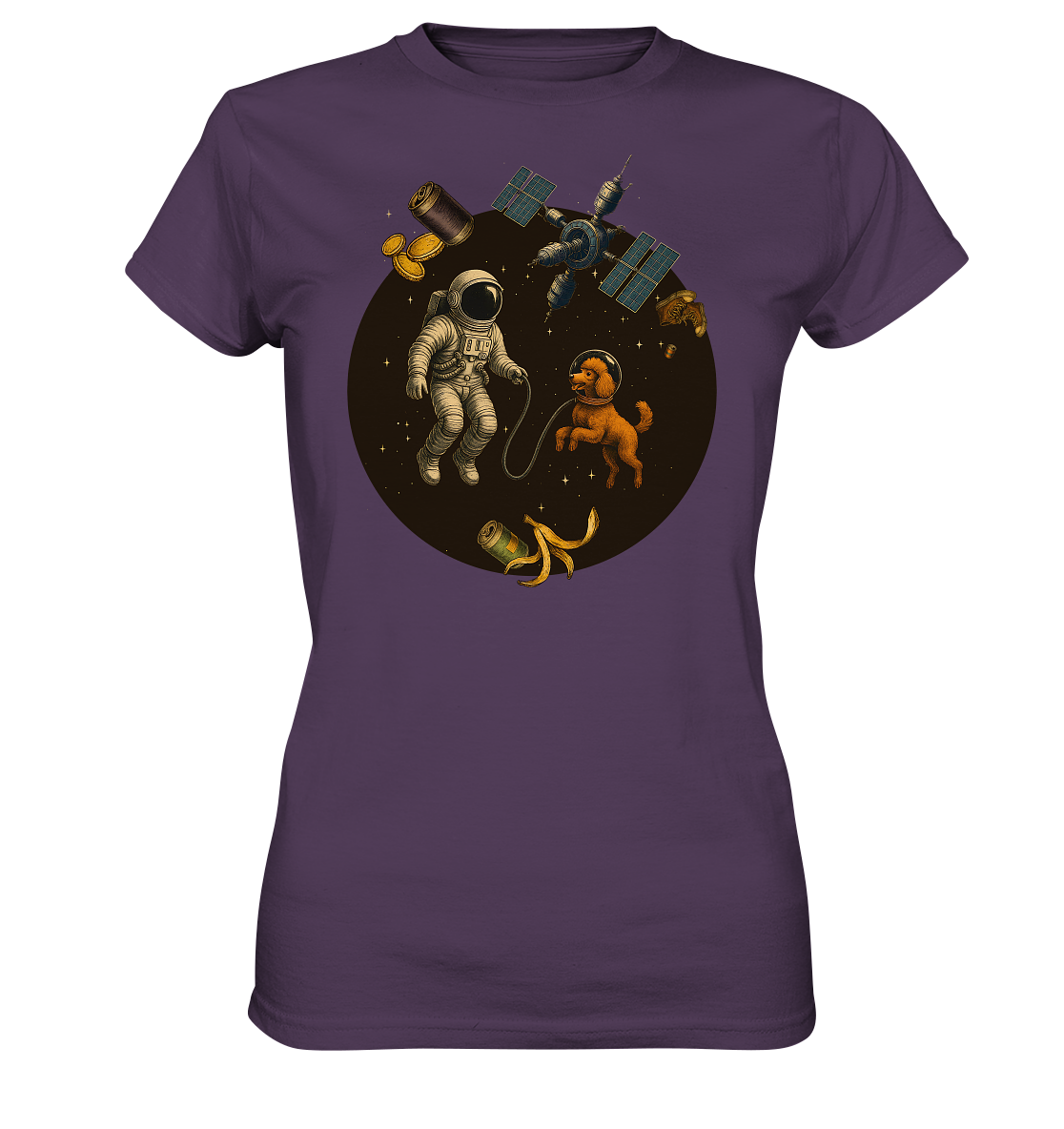 Poodle in Space – Astronautenspaziergang der Extraklasse - Ladies Premium Shirt