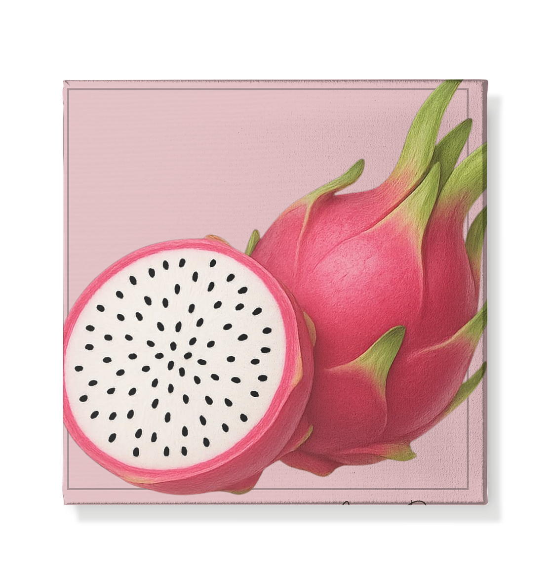 Fructus Botanica – Drachenfrucht (Aurum Internum) - Leinwand 20x20cm