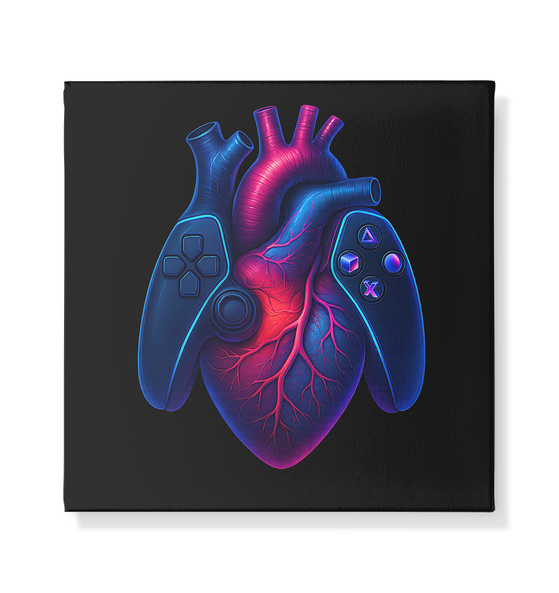 Heart of a Gamer – Gaming Wall Art - Leinwand 20x20cm