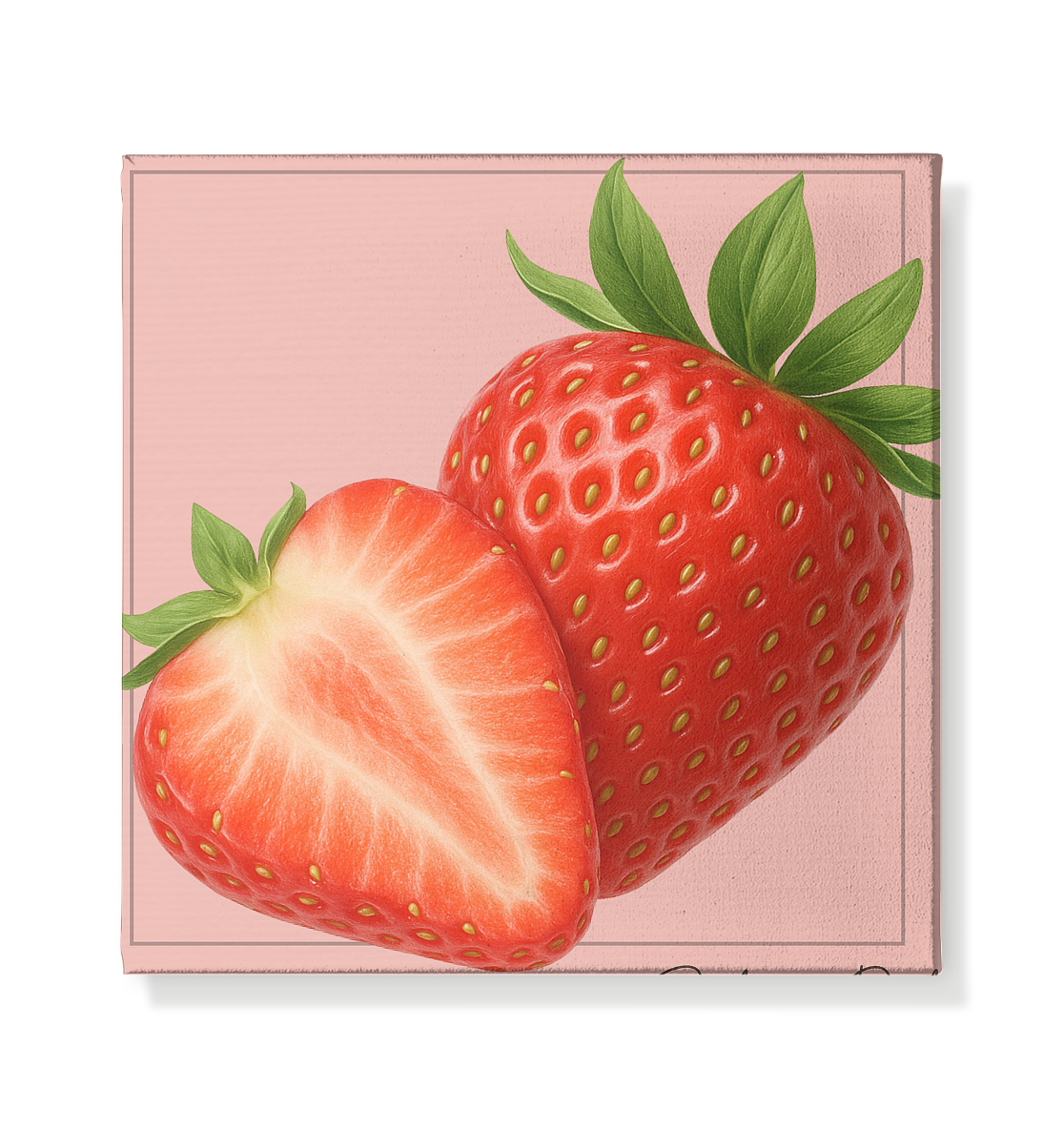 Fructus Botanica – Erdbeere (Rubra Dulcis) - Leinwand 20x20cm