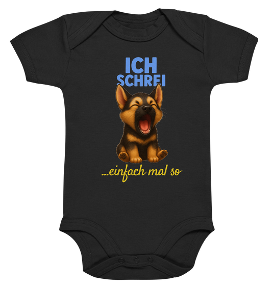 Ich schrei einfach mal so – Schäferhund-Welpe - Organic Baby Bodysuit