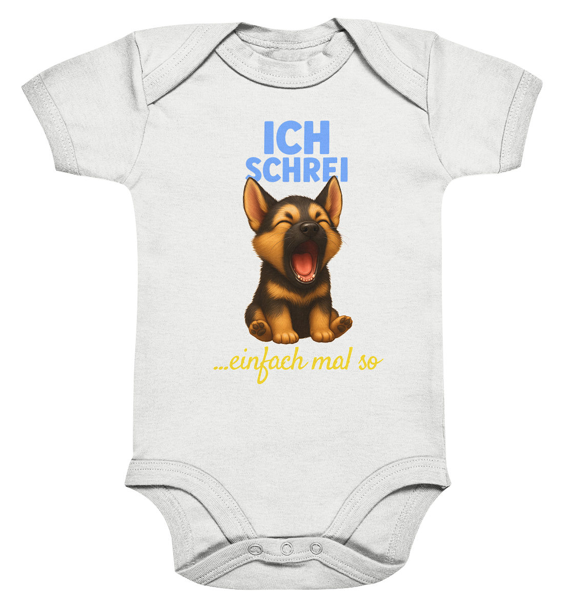 Ich schrei einfach mal so – Schäferhund-Welpe - Organic Baby Bodysuit
