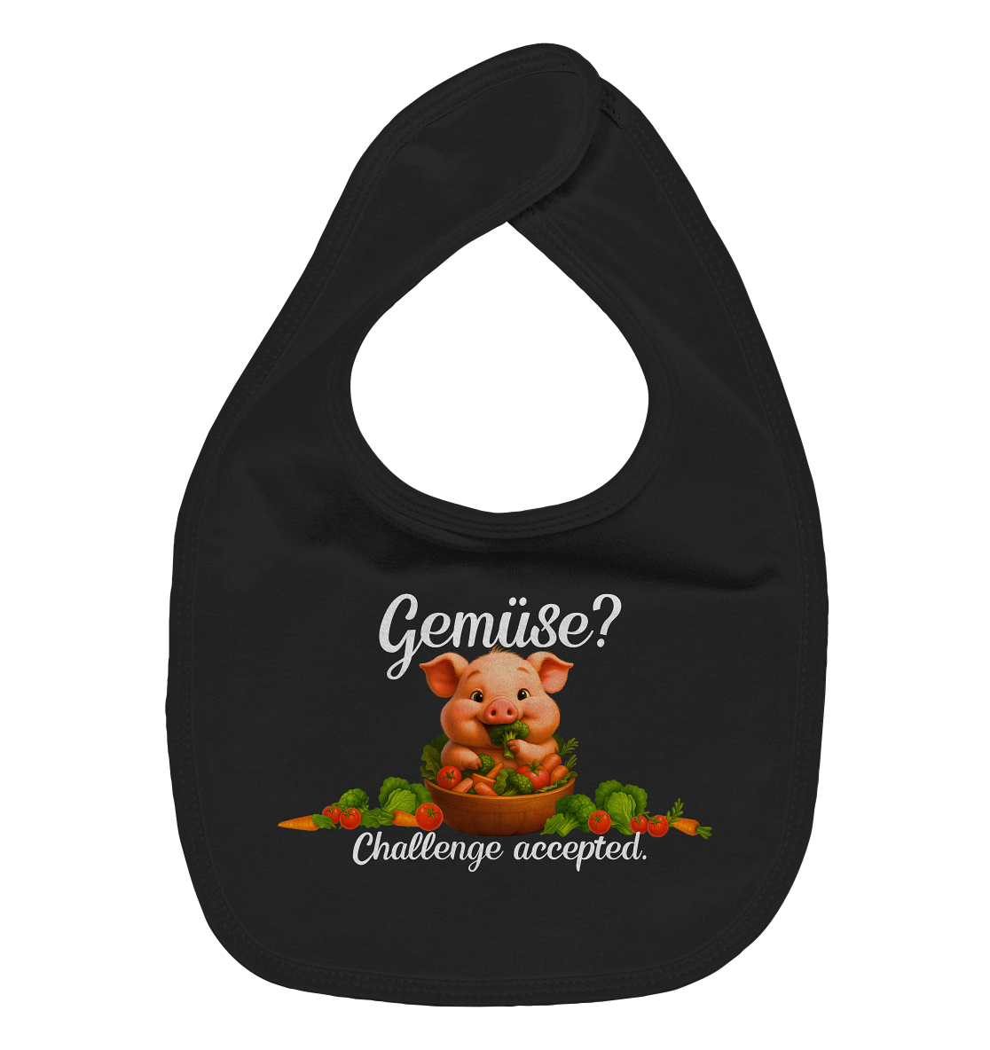 Gemüse? Challenge accepted. – Babylätzchen - Dunkel - Organic Baby-Lätzchen