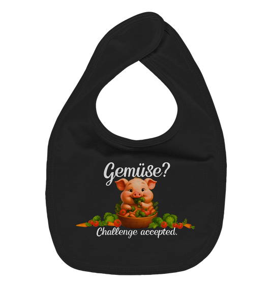 Gemüse? Challenge accepted. – Babylätzchen - Dunkel - Organic Baby-Lätzchen