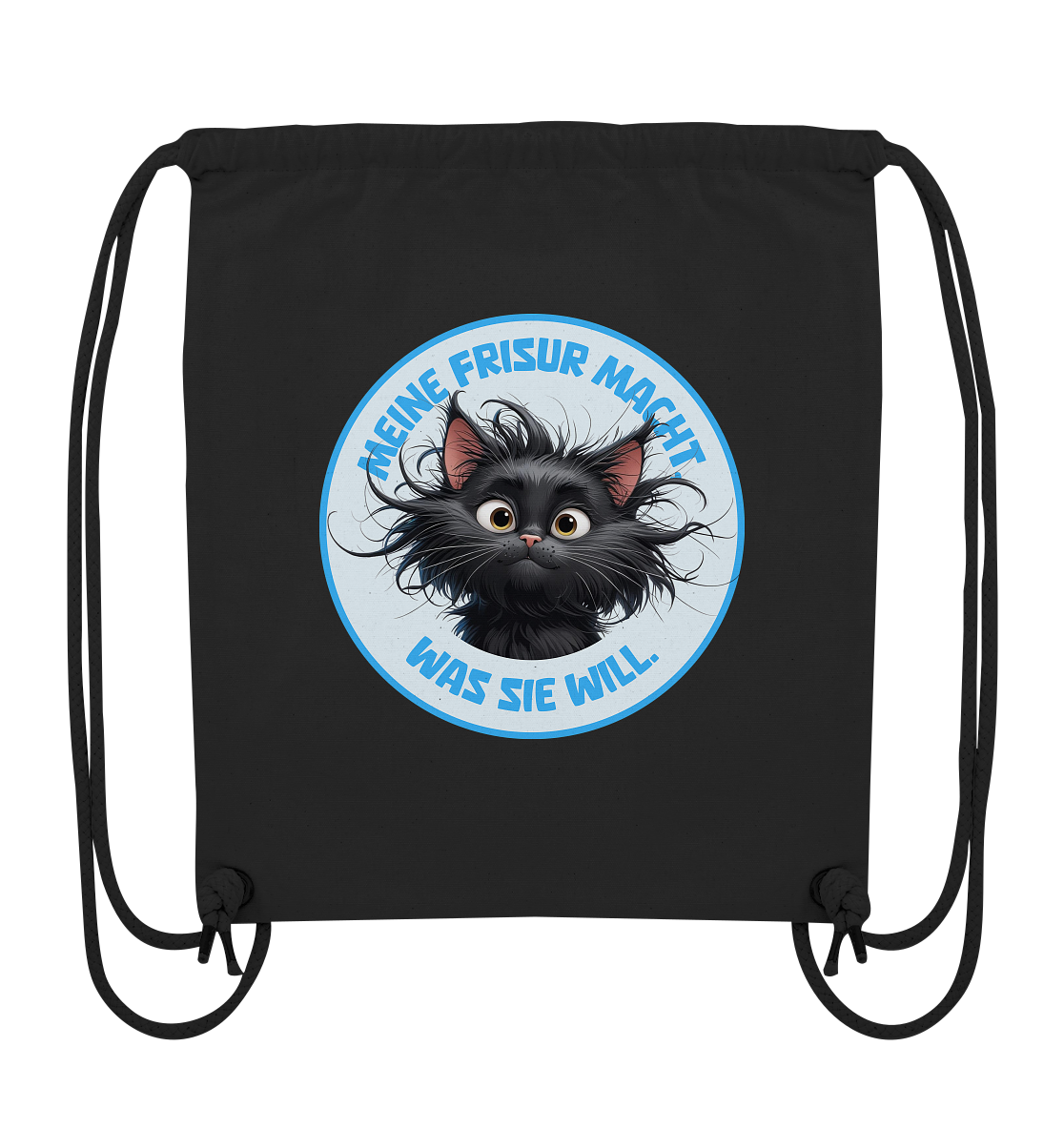 Meine Frisur macht, was sie will – Katze (blau) - Organic Gym-Bag