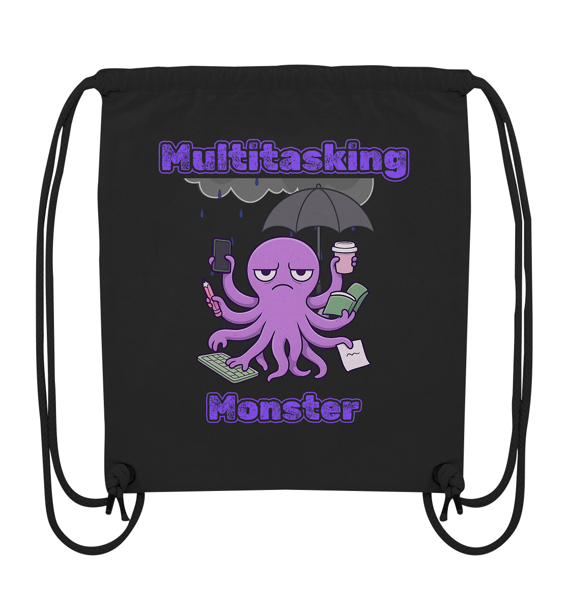 Multitasking Monster - Lila - Organic Gym-Bag