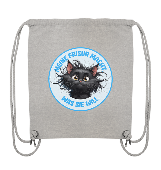 Meine Frisur macht, was sie will – Katze (blau) - Organic Gym-Bag