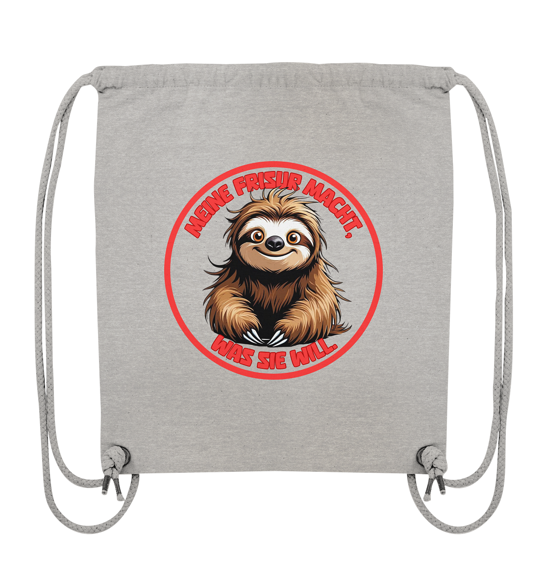 Meine Frisur macht, was sie will – Faultier (rot) - Organic Gym-Bag