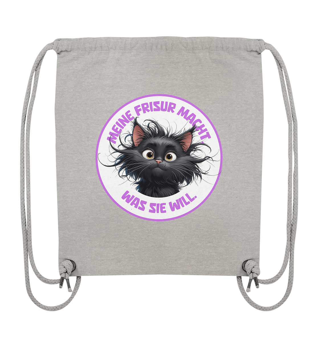 Meine Frisur macht, was sie will – Katze (lila) - Organic Gym-Bag